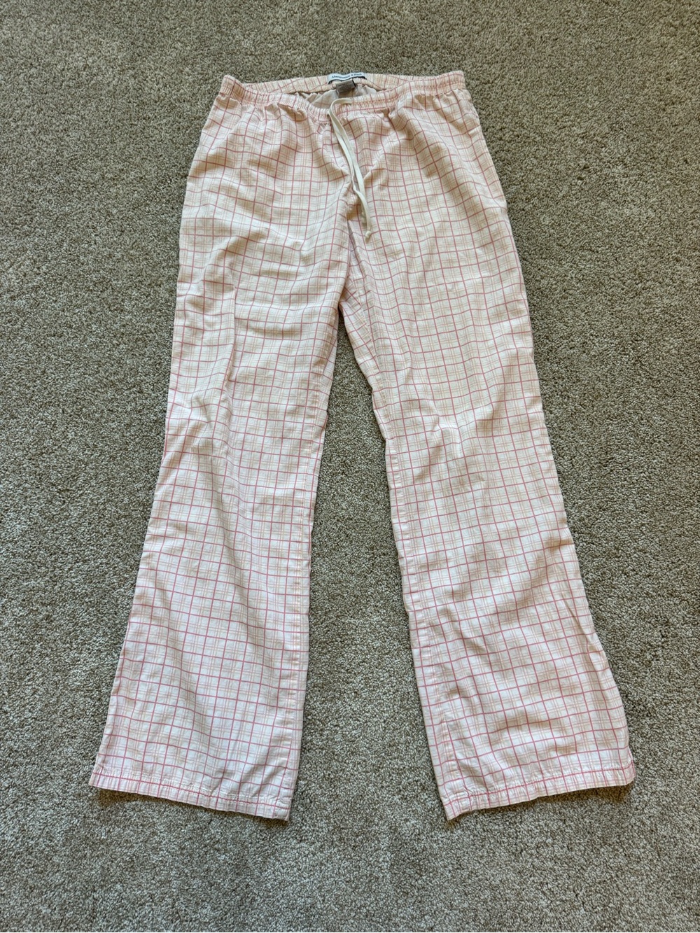 Abercrombie & Fitch Womens S Pajama Pants Plaid 100% Cotton Pink Orange Vintage